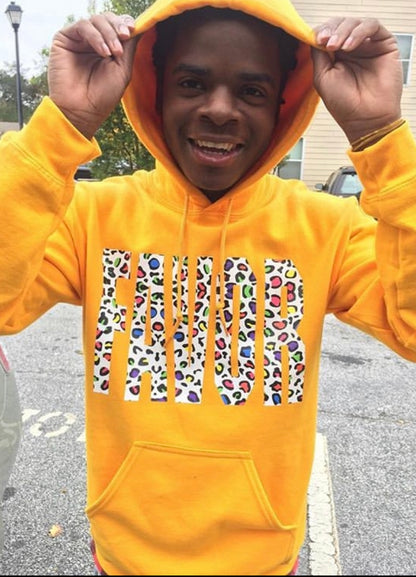 “FAVOR” Gold Leopard Print