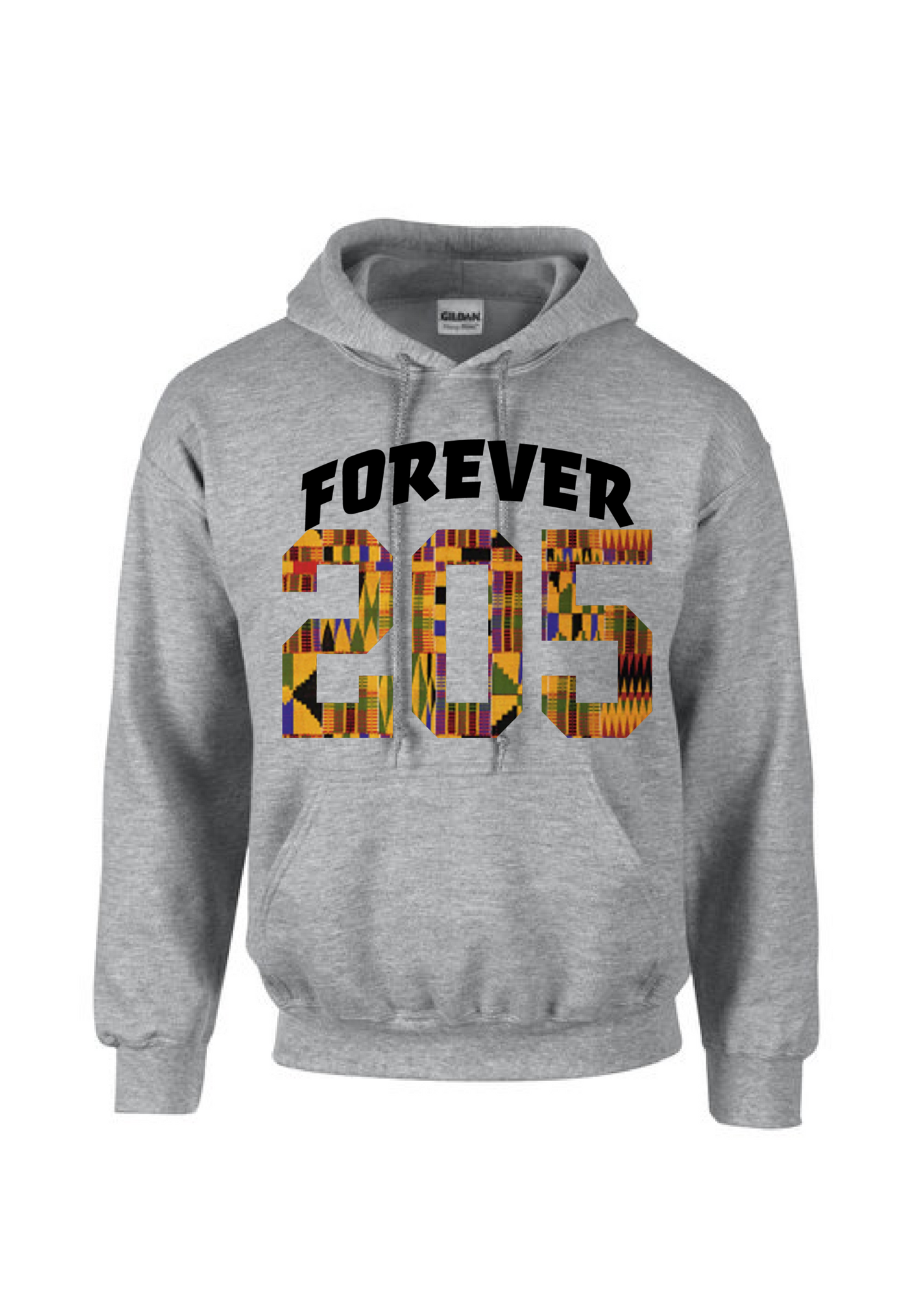 FOREVER 205- Grey KENTE Hoodie